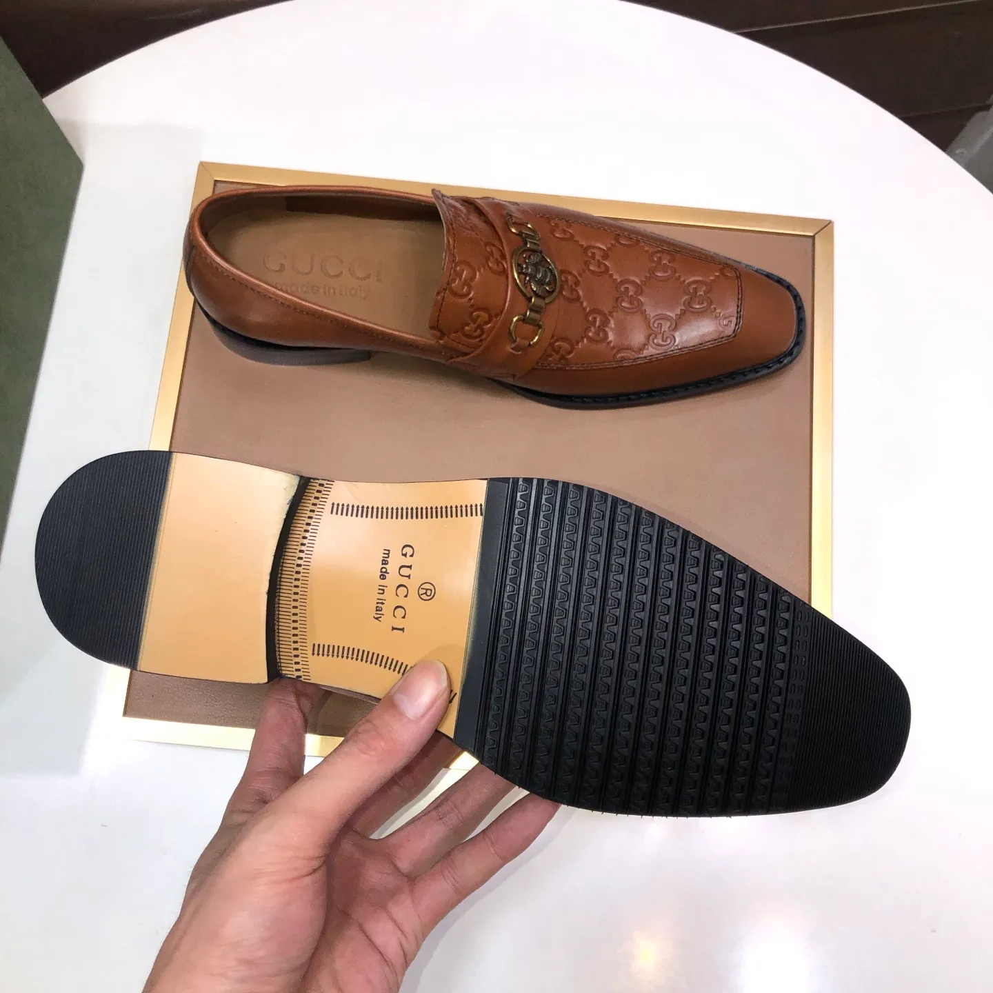 Men's men's shoes💰460💰【GUCCI】 (Niuli) new style🍀Gucci* - top version Gucci new leather shoes! It is made of imported original materials and has a comfortable first layer of cowhide lining! Original wear-resistant rubber outsole! High quality products! Code number 38-45 (45 customized)